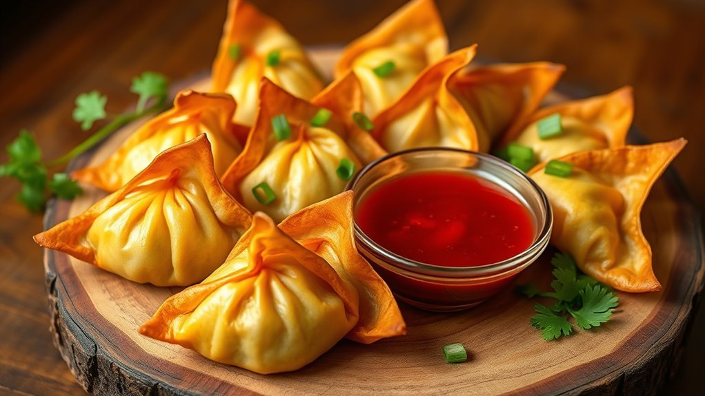 baked crab filled dumplings