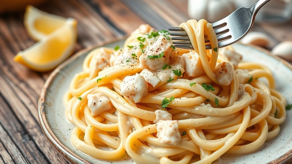 creamy crab pasta dish
