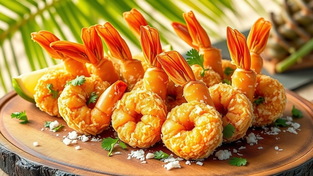 crispy coconut coated shrimp