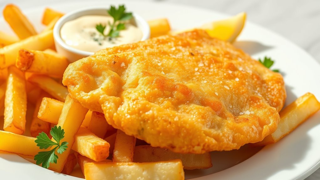 crispy cod with fries