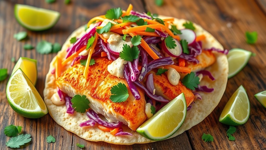 crispy fish tacos slaw