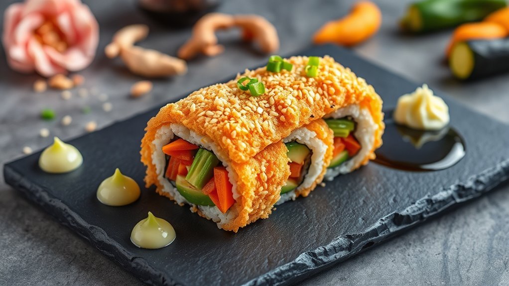 crispy vegetable sushi roll