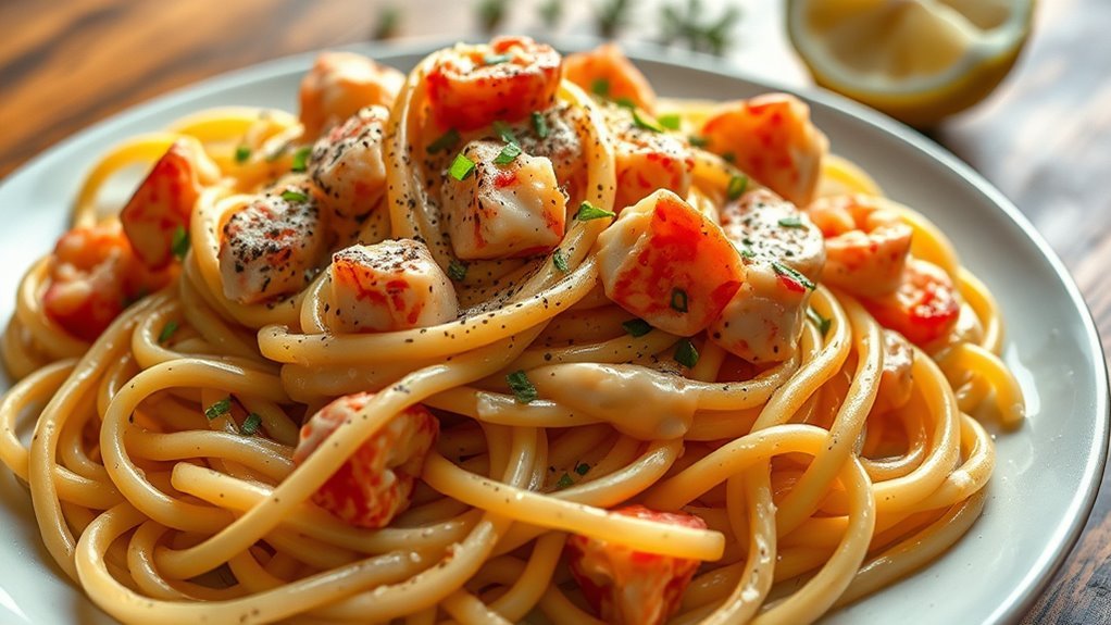 delicious creamy lobster pasta