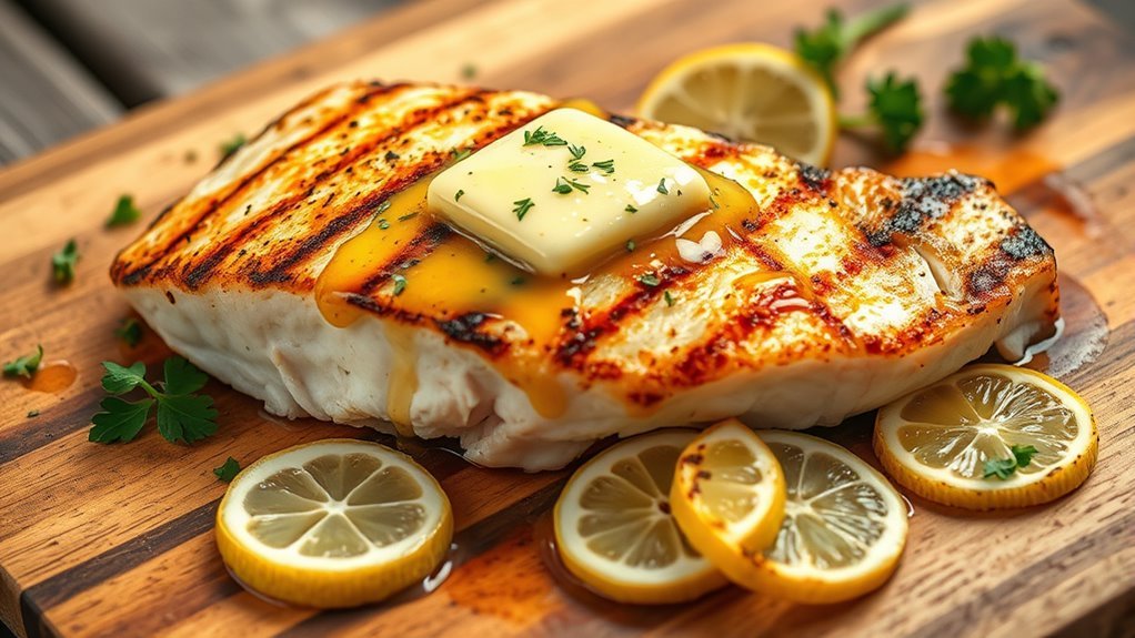 garlic butter grilled rockfish