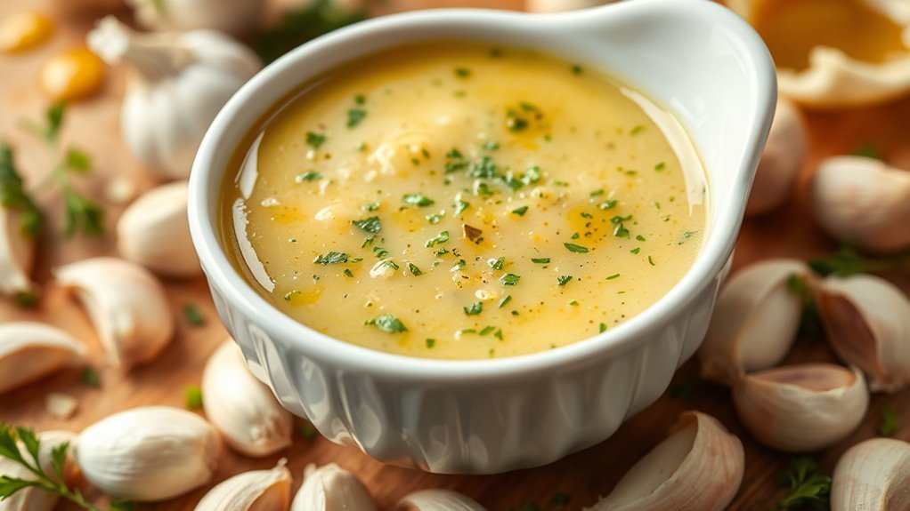 garlic infused white wine sauce