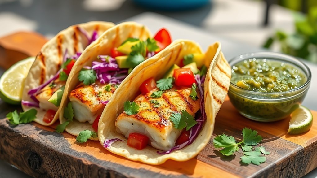 lemon herb grilled fish tacos
