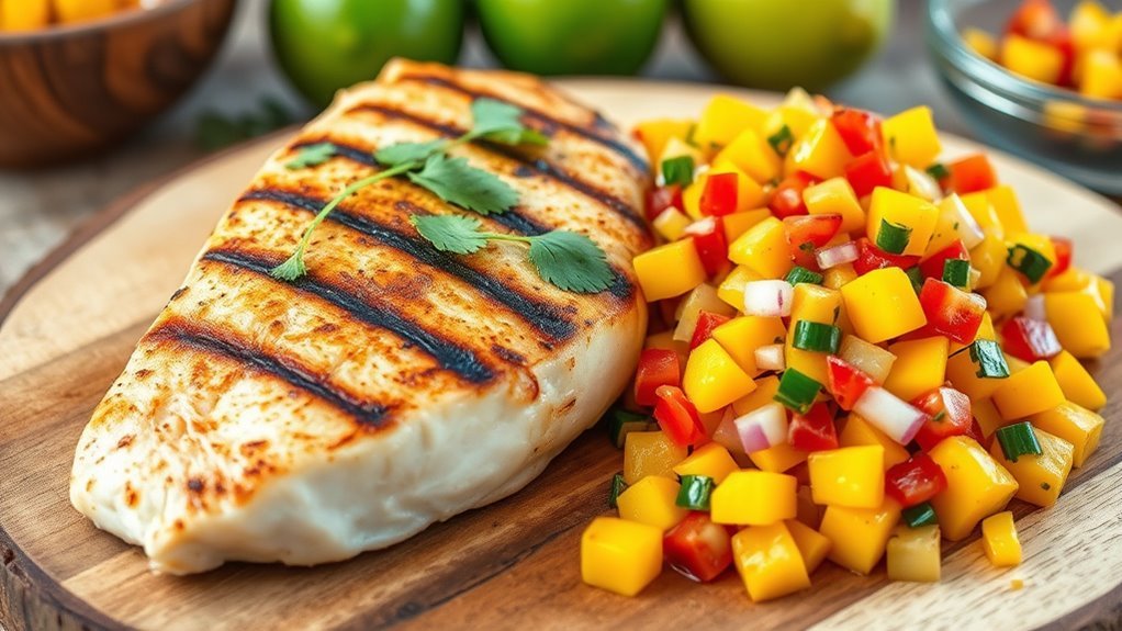 mahi mahi topped with salsa