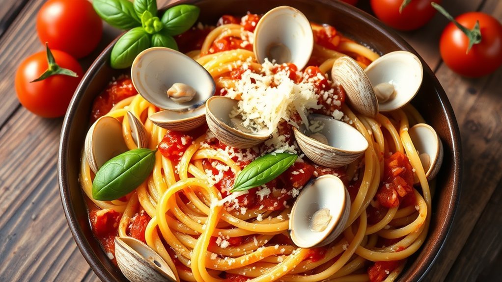 pasta with clams and sauce