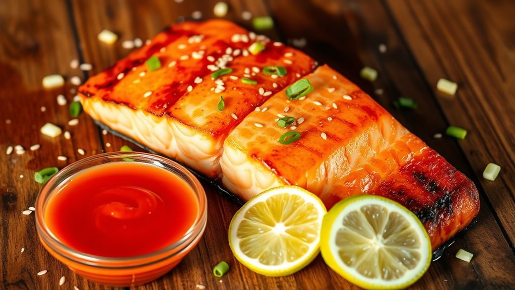 sriracha flavored air fryer salmon