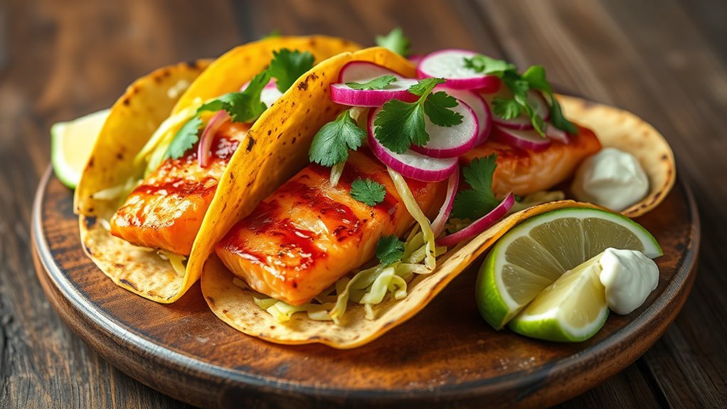 teriyaki flavored fish tacos